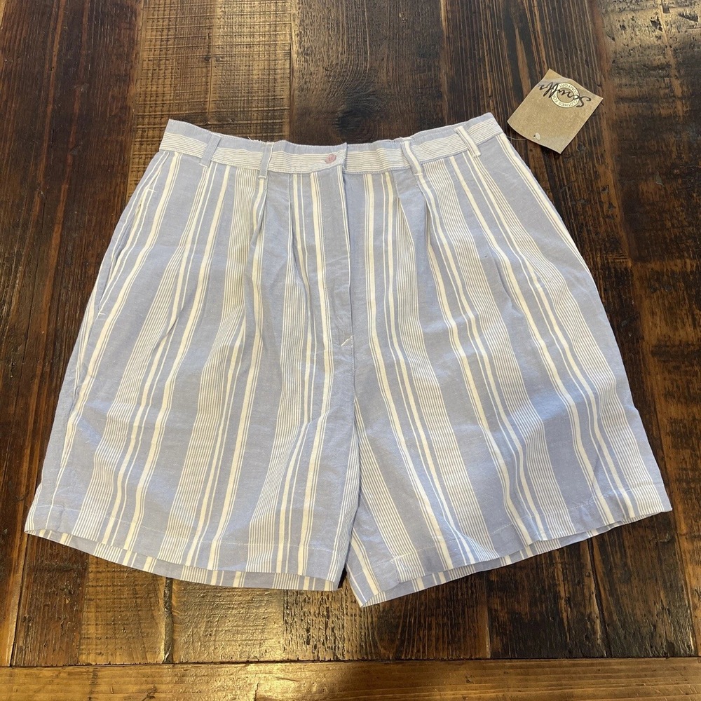 Woolrich Woman Shorts Size 18 Scruffs Comfort Cotton Blue White Rare